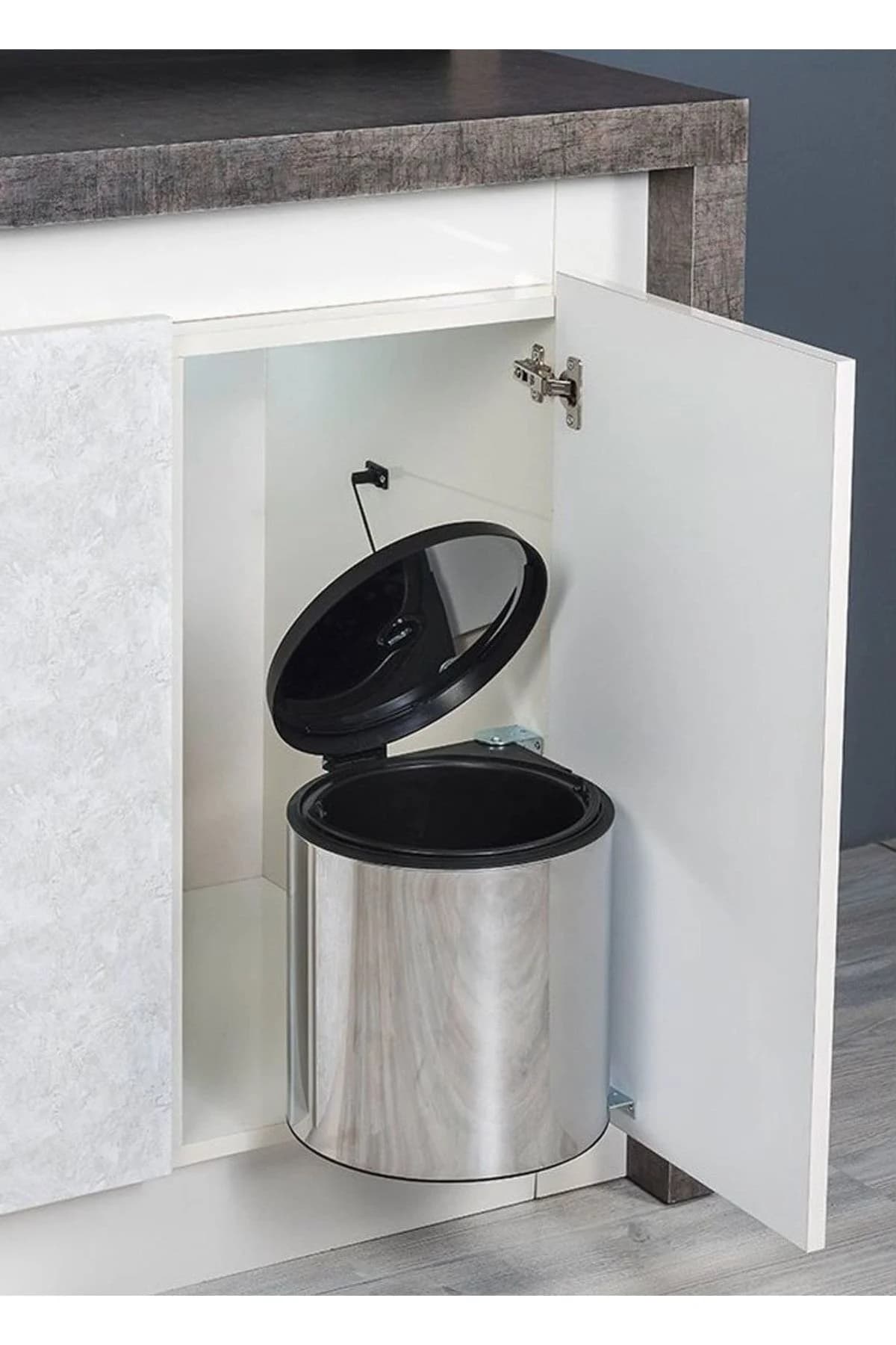 Kopya - Paslanmaz Krom Çelik 10 Litre Dolap Içi Çöp Kovası S 2251 Ss