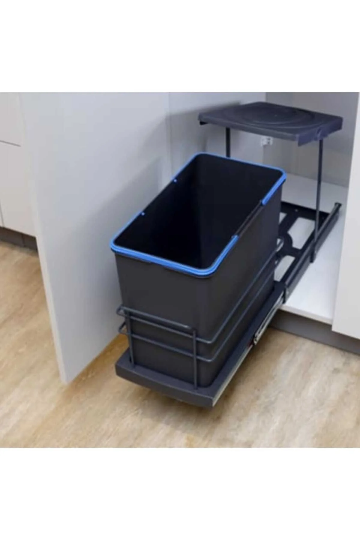 Pyramith Antrasit 24 Litre Teleskopik Raylı Çöp Kovası (P9157)