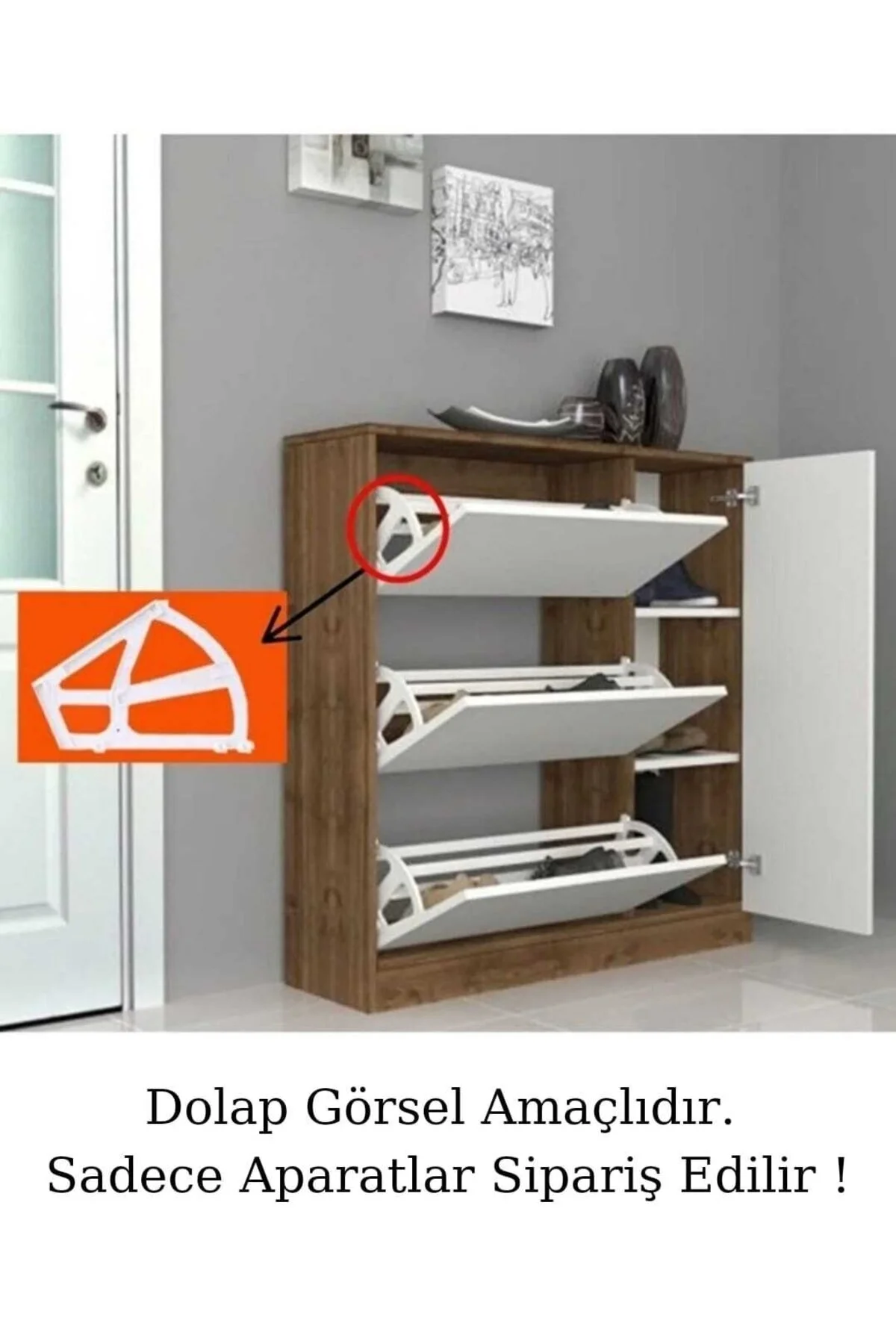 Ayakkabılık Aparatı Plastik Beyaz (DOLAP DAHİL DEĞİLDİR!)